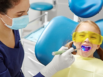 child getting a dental filling