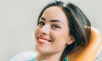 Woman at cosmetic dentist