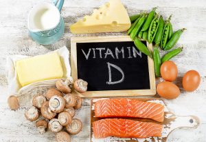 A variety of foods containing vitamin D